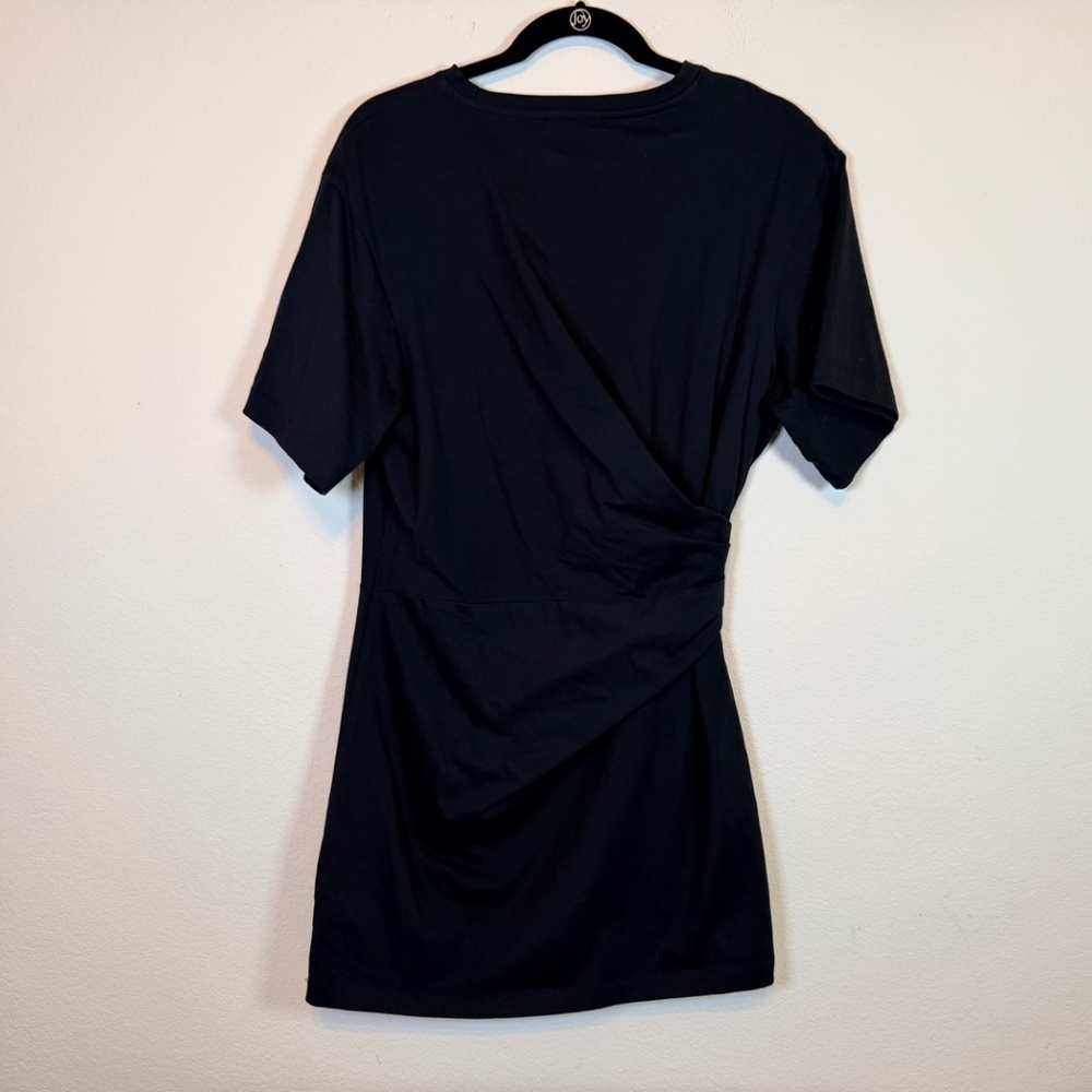 FRAME - Organic Cotton Black Twist Waist T-Shirt Dress - Picture 4 of 7